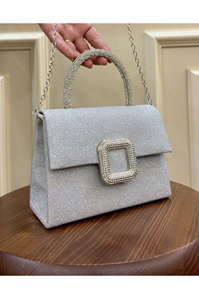 GP GUES POLO Silver Buckle Evening Bag