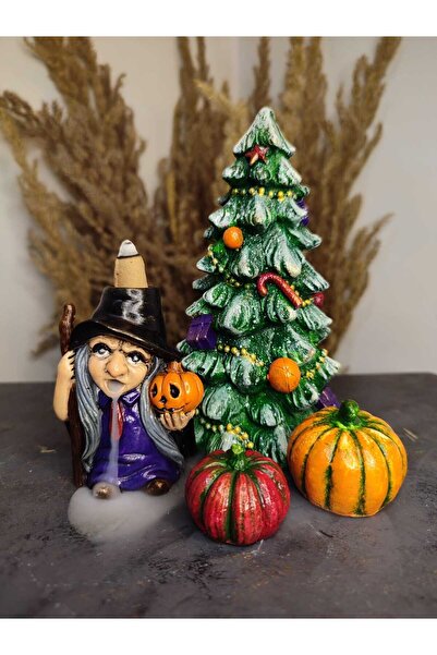 Gardenya Cadı Tütsülük Halloween ( Çam Ağacı Bal Kabağı Cadı Tütsülük) Hediye...