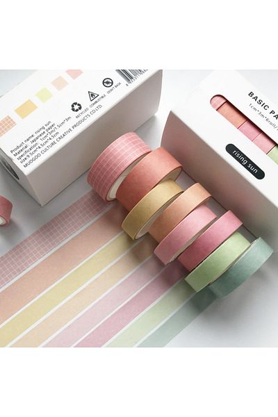 GUGUK 7-Color Rising Sun Themed Washi Tape - Sticky Note (Ggk-Pc022)