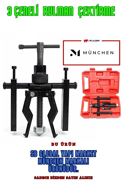 münchen 3 Çeneli Rulman Çektirici İç Rulman Çektirme Seti Çantalı