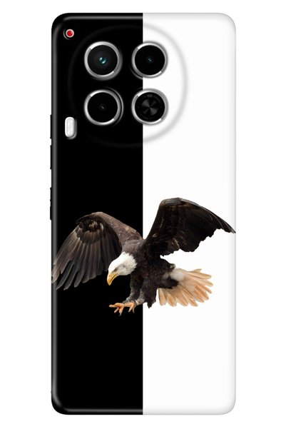 TECNO Camon 30 Kılıf Camon 30 Telefon Kılıfı Baskılı Siyah Beyaz Parçalı