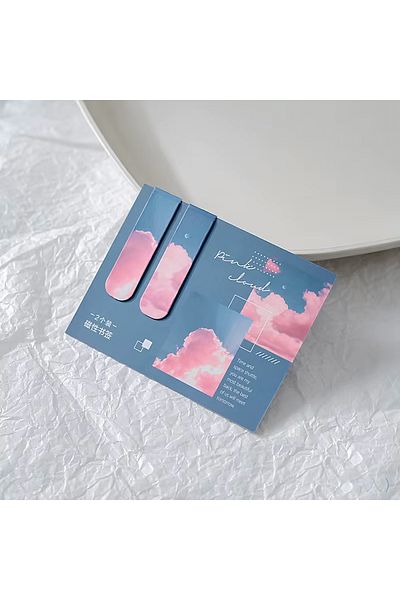 GUGUK Pink Clouds Themed Bookmark