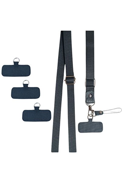 handyphonerack حزام رقبة الهاتف باللون الأسود |   3 أجهزة مع هدايا