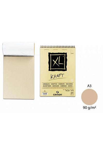 Canson A3 Kraft Sketchbook - 90Gr. 60 Yp