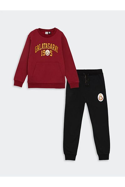 LC Waikiki Kids Red Printed Boys' Tracksuit Set