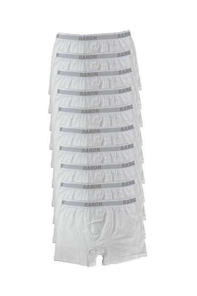 Pi Giyim White Lycra 10 Pieces Boxer Short - Economic Package