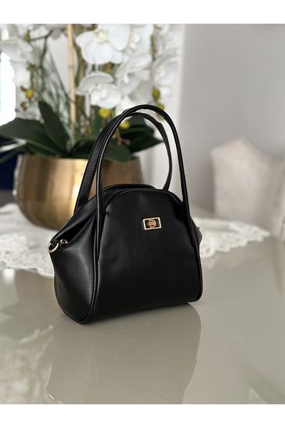 mossi Black Faux Leather Women's Hand and Shoulder Bag