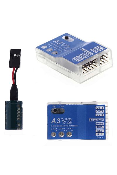 U-Angel-1988 3 Axis Gyro A3 V2 Aeroplane Flight Controller Stabilizer for RC Airplane Fixed-wing Copter