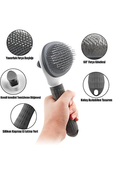 Lavinia petshop KEDİ TARAĞI OTOMATİK TEMİZLENEN KEDİ FIRÇASI