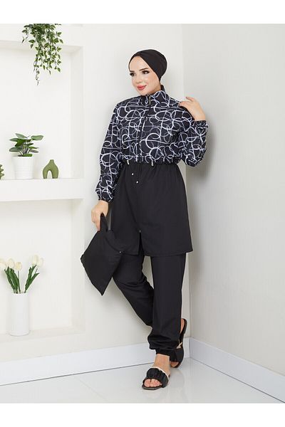 DLC Tekstil Μοτίβο με ελαστική μέση Hijab - μαγιό Bonu, με γλυκό δώρο