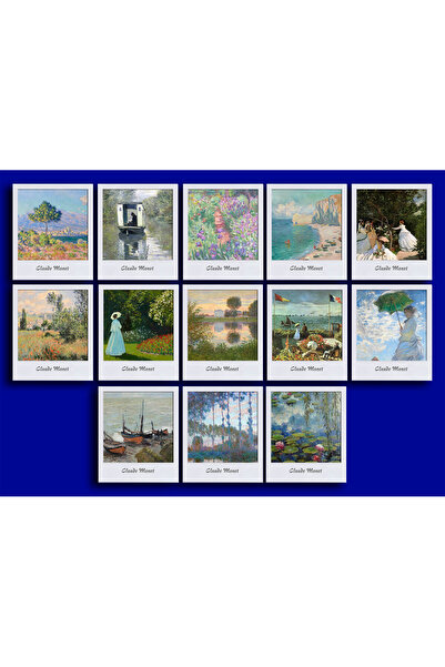TELLGRAF Claude Monet Temalı Kartpostal Seti (10x10 cm 13 Adet)