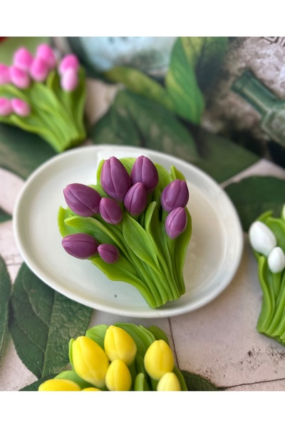 Şirin Mor Lale Demeti El Yapımı Kokulu Sabun Tulips