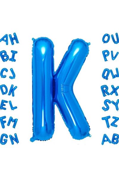 DÜVENCİ TİCARET Blue Letter Foil Balloon 16 Inch 36 cm