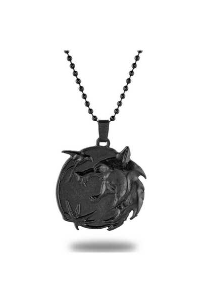Apptakı Mat Sİyah The Witcher Madalyon Kolye - CAZ0163