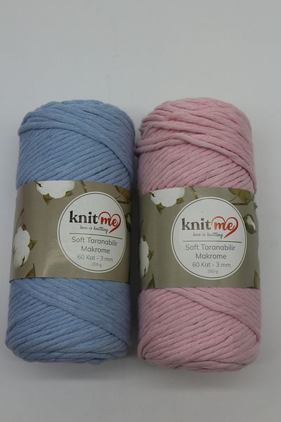 knitme Soft Knit Me Scanable Macrame String - 60 στρώσεις 3 mm, 2 τεμάχια 250 γραμμάρια