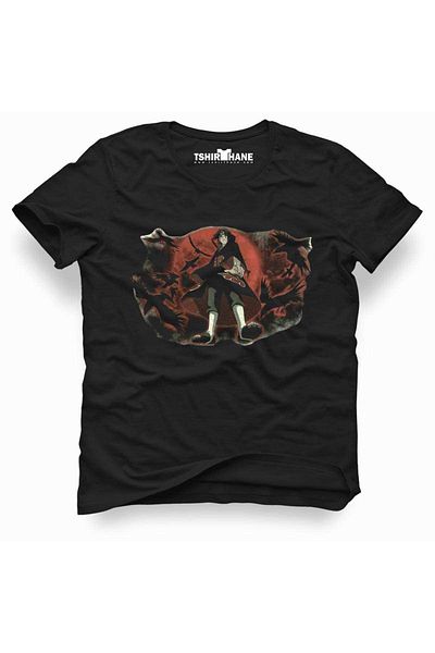 Tshirthane Anime Itachi Naruto Νέο ανδρικό εμπριμέ μαύρο μπλουζάκι