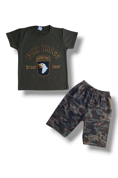 DUDO GİYİM Fort Bragg Printed Khaki Set - Lower and Upper Set