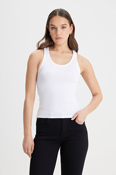 Lee Slim Fit Dar Kesim Beyaz Tişört