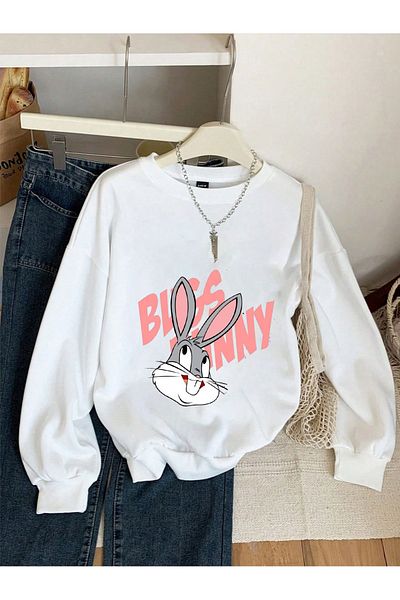 aynewmoda Φούτερ με κουκούλα με κουκούλα με στάμπα Rabbit - Bugs Bunny Hoodie