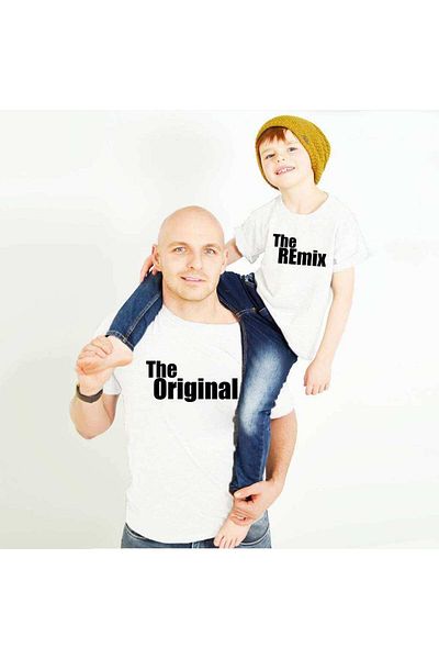 Tshirthane Tricou pentru fetiță Remix pentru tată și fiu - Produs unic este Adăugați 2 coșuri pentru a combina