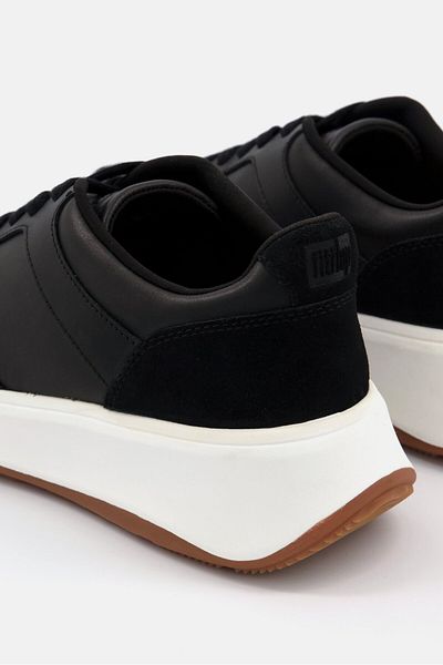 Fitflop Women F-mode Leather Flatform Sneakers, Black