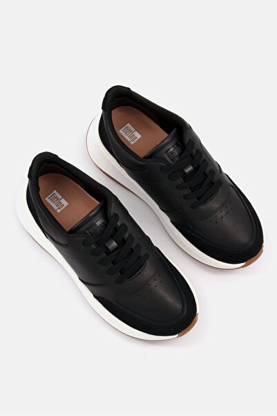 Fitflop Women F-Mode Leather Flatform Sneakers, Black