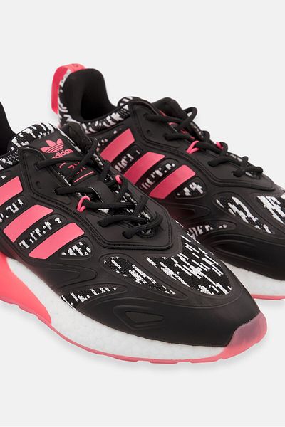 adidas Men Zx 2k Boost Lace Up Training Shoes, Black