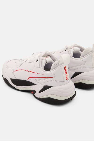 Puma Kids Boy Lace Up Running Shoe, White Combo