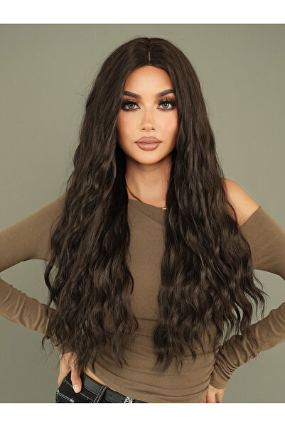 Fenomen Peruk Kahve Tonu Perçemsiz Dalgalı Vip Peruk