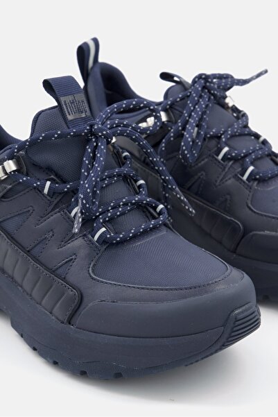 Fitflop Women Neo-D-Hyker Leather Outdoor Lace Up Training Shoes, Navy Blue
