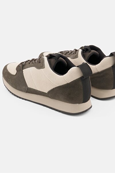 Tchibo Women Lace Up Sneaker Suede Casual Shoes, Olive