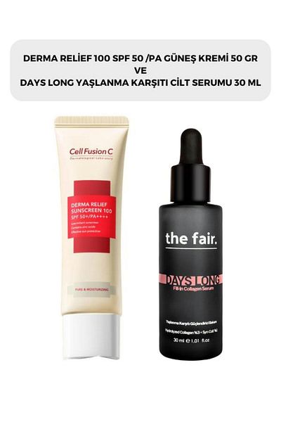 the fair. Cell Fusion C Derma Relief - 50 Gr Sun Cream, 100 Spf 50/Pa, Anti-Aging Skin Serum