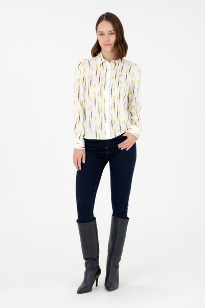 U.S. Polo Assn. Women's Khaki Long Sleeve Shirt 50291103 -Vr027