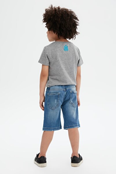 Bikkembergs Bg Store Erkek Çocuk Mavi Jean Şort 23ss0bk1461