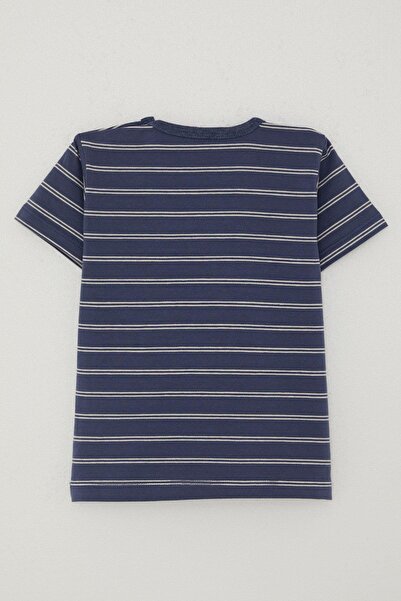 Breeze Boy's T-Shirt Placket Striped 1-4 Years, Dark Blue