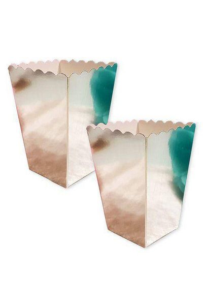 Parti Dükkanım Silver Color Corn Box 8 Pieces