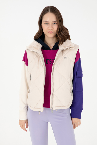 U.S. Polo Assn. Kadın Krem Yelek 50289584-VR071