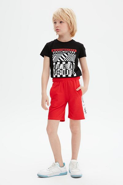 Bikkembergs Bg Store Boy's Red Shorts 23Ss0Bk1570