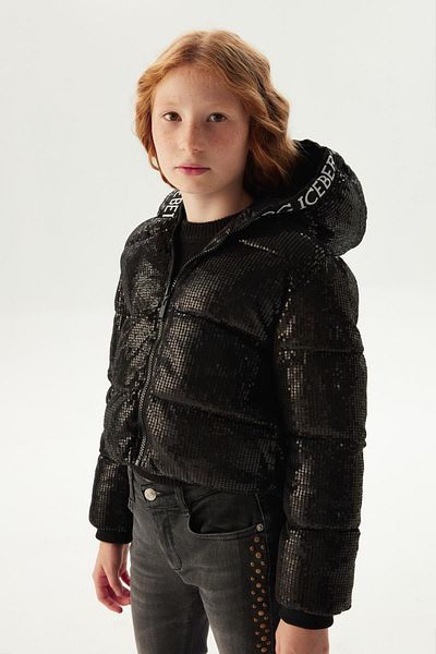 Iceberg Palton negru pentru fete BG Store