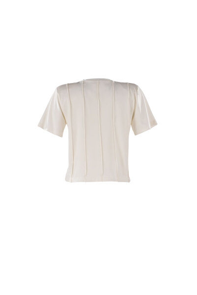 Pilea Viola Ecru Rayon Short Sleeve Blouse