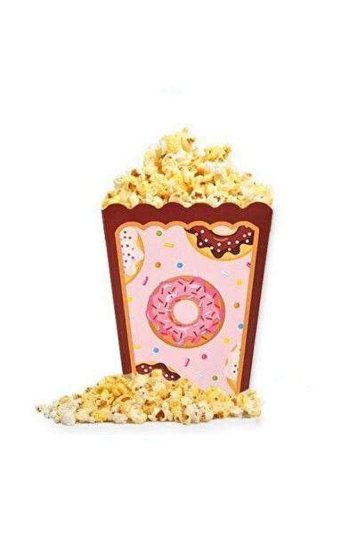 Parti Dükkanım علبة ذرة على شكل دونات 8 قطع