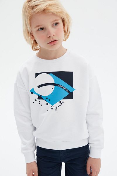 Bikkembergs Bg Store Boy's White Sweatshirt 23ss0bk1516