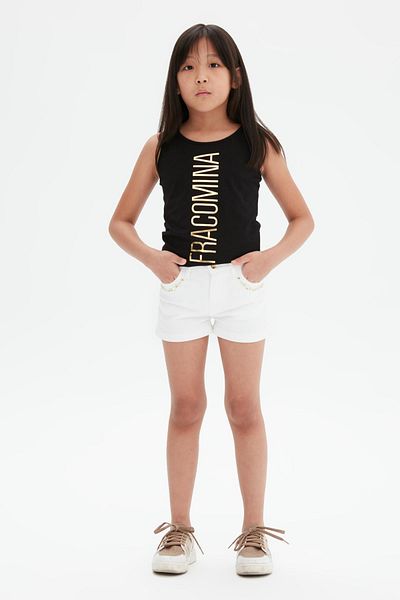 FRACOMINA Bg Store Girl's White Shorts 23ss0fm0418
