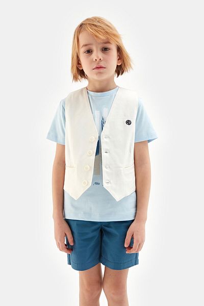 Nebbati Bg Store Boy's Ecru Vest 23Ss0Nb3715