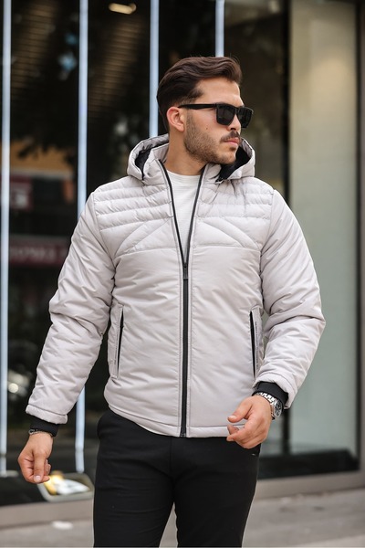 KOCCI Зимове чоловіче пальто зі знімним капюшоном, захищене від води та холоду