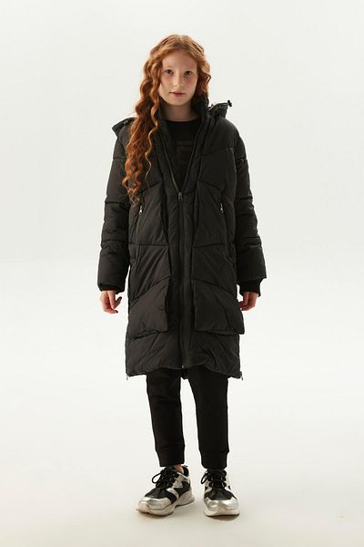 FRACOMINA Palton negru pentru fete BG Store 23FW0FM0678