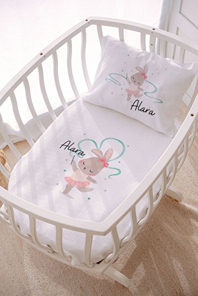 Lilabio İsme Özel 70x120 Park Yatak Ve Anne Yanı Pike Seti Tavşan