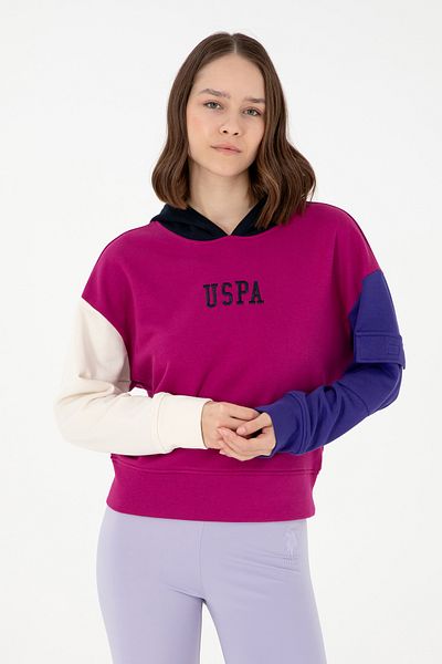 U.S. Polo Assn. Hanorac de damă fucsia cu glugă 50291269 -vr023