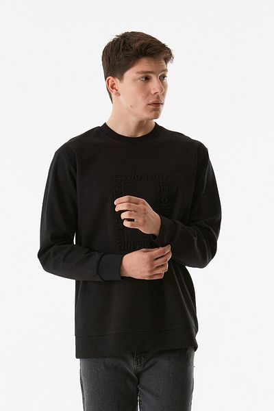 Fulla Moda Κείμενο ανάγλυφο φούτερ με λαιμόκοψη