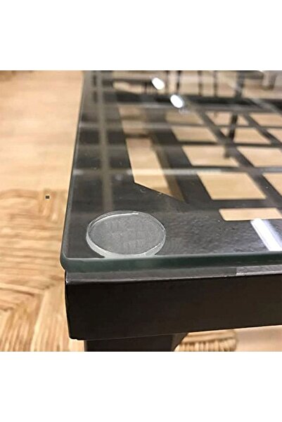 Badem10 Yapışkanlı Cam Tutucu Şeffaf 14 Mm 28'li Mobilya Raf Ses Tutucu